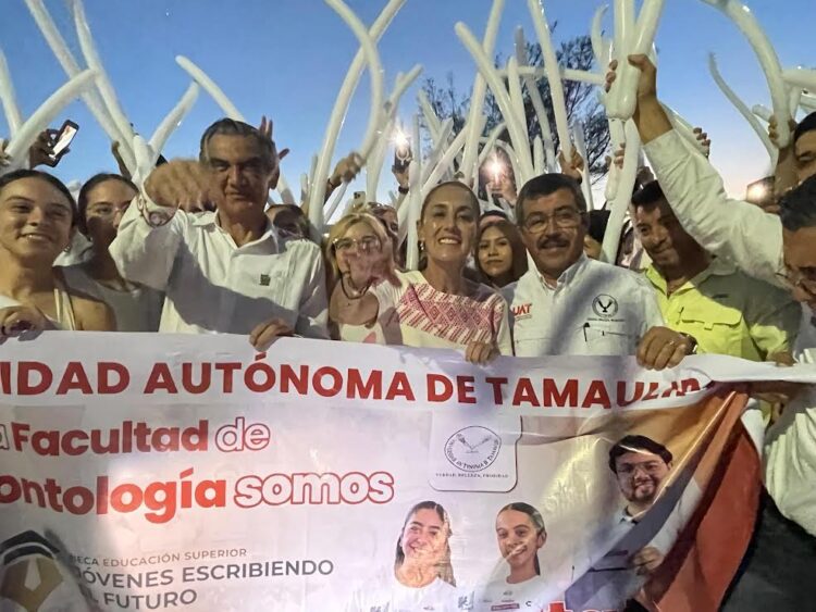 Da la UAT en el Campus Tampico la cálida bienvenida a la presidenta Claudia Sheinbaum