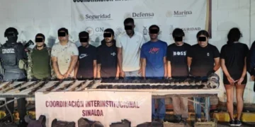 Caen en Sinaloa 9 miembros de grupo delictivo con arsenal y drogas; 4 son de Colombia y uno de Cuba
