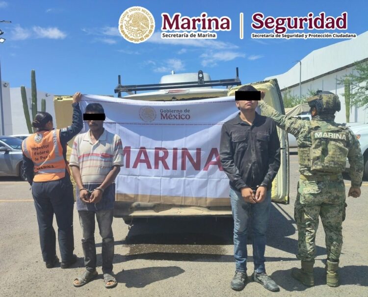 Autoridades Detienen a dos personas con tres toneladas de almeja en veda, cartuchos y fentanilo en BCS