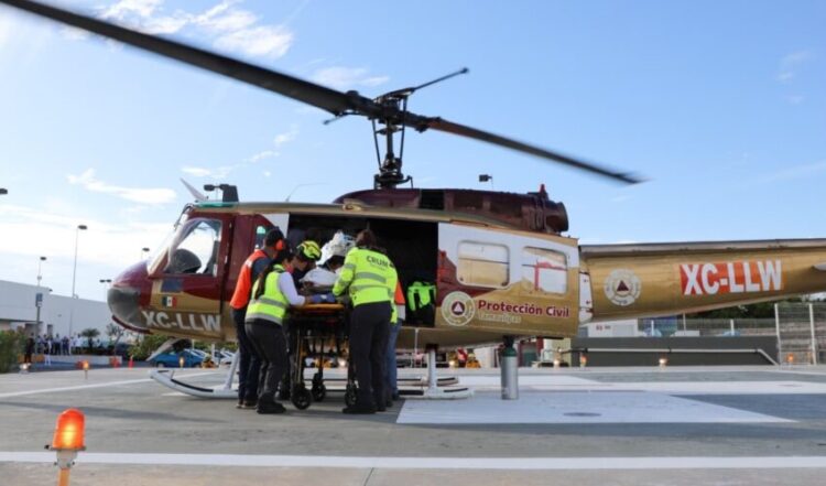 Paciente de Matamoros es trasladado en ambulancia aérea al Hospital Regional de Alta Especialidad de Victoria