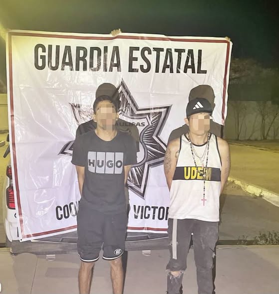 La GE detiene en flagrancia a 2 individuos que robaban en florería del centro de Victoria