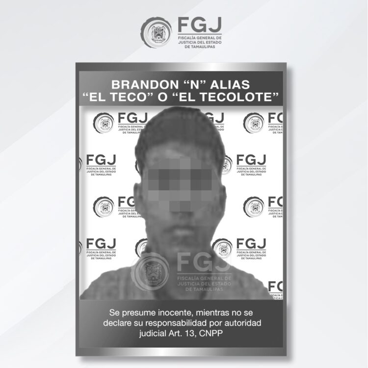 Reynosa: Agentes de la FGJET detienen a Brandon ‘N’ por el delito de secuestro gravado