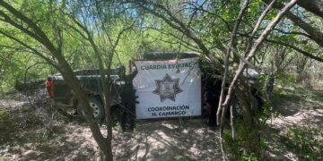 Personal de la GE asegura vehículo robado, ‘ponchallantas’, cargadores y cartuchos en Camargo