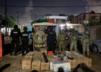 Operativo conjunto BOI detiene a 2 individuos y asegura material pirotécnico en el Puente Tampico