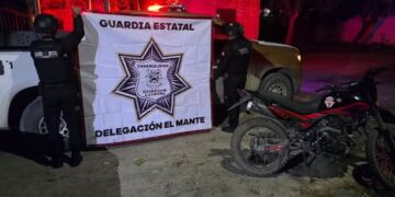 La Guardia Estatal recupera en colonia de El Mante una motocicleta con reporte de robo